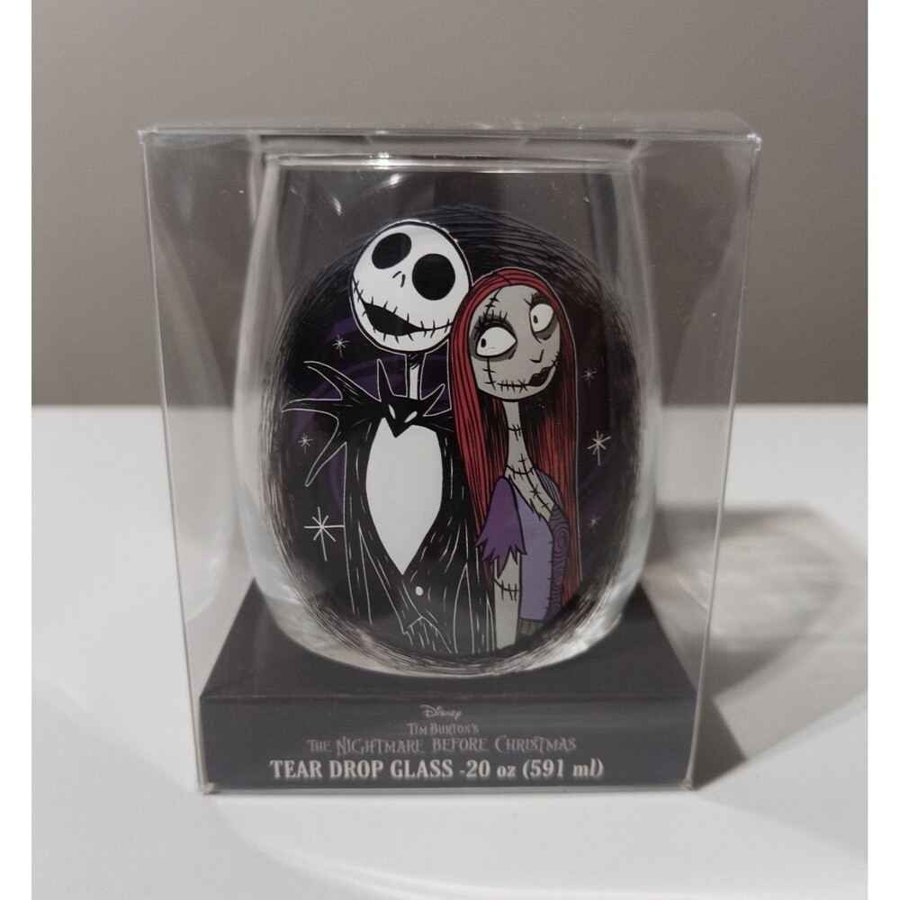 The Nightmare Before Christmas "Jack and Sally" Tear Drop Glass 20oz